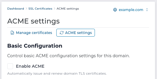 Enable ACME
