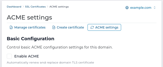 Enable ACME