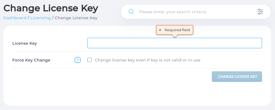 Change License Key