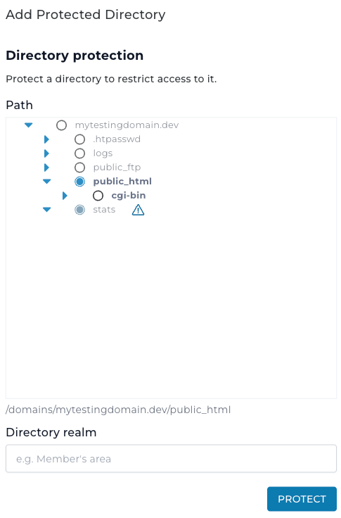 Old add protected directory