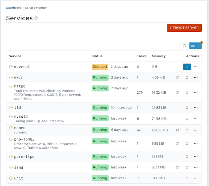 New services page desktop
