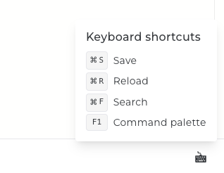 File edit keyboard shortcuts popover