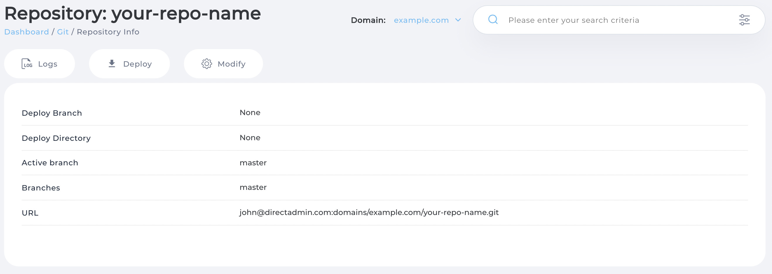 Repo Info View Repo Info View