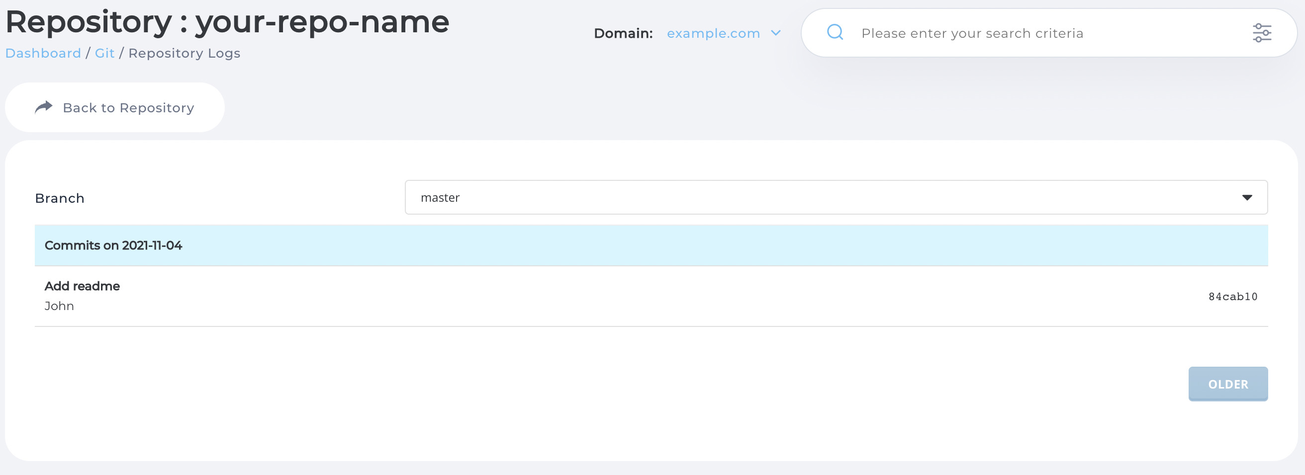 Repo Log View Repo Log View