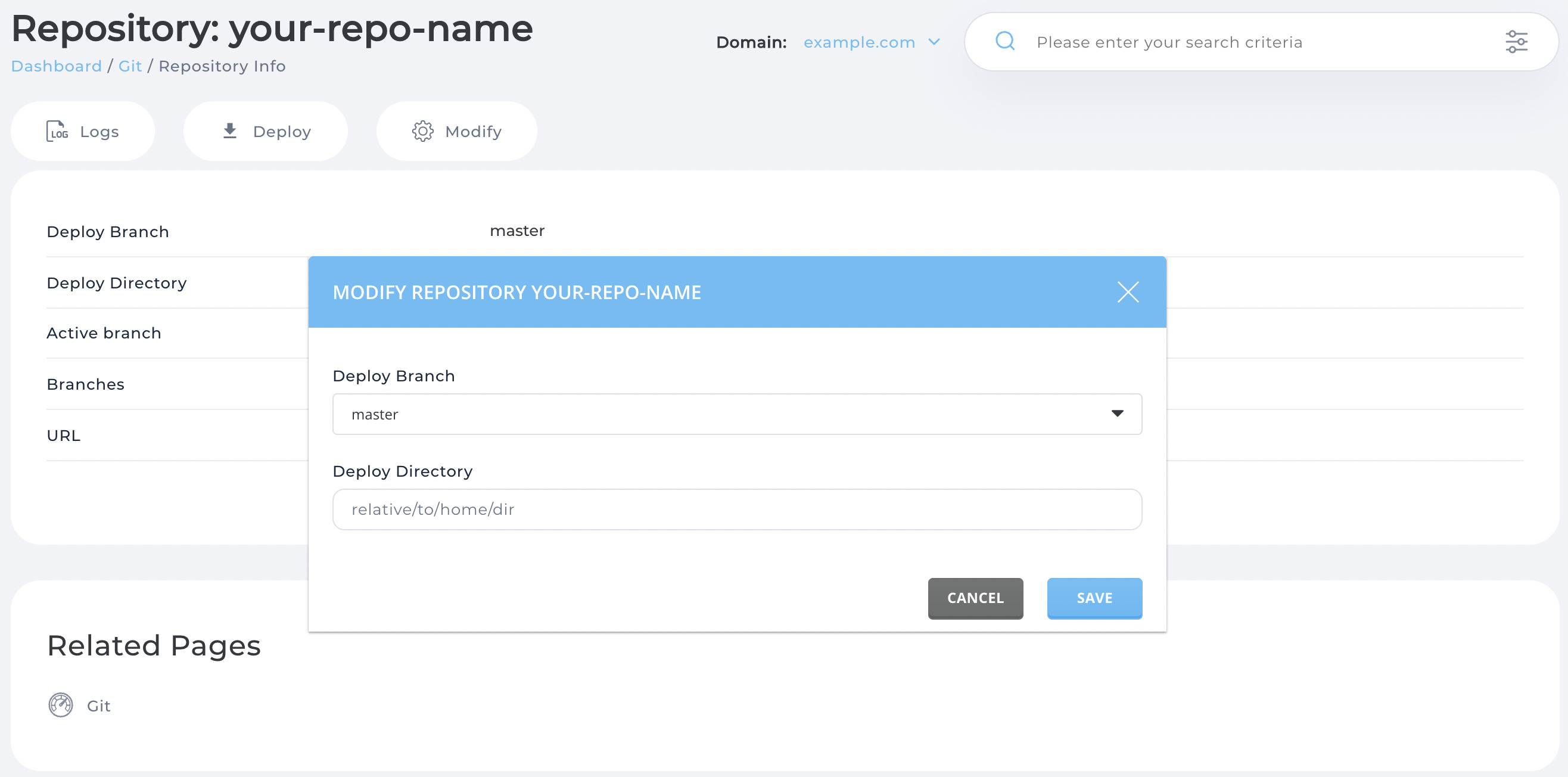 Repo Modify View Repo Modify View