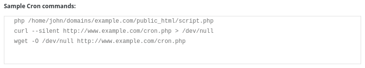 Sample Cron Commands