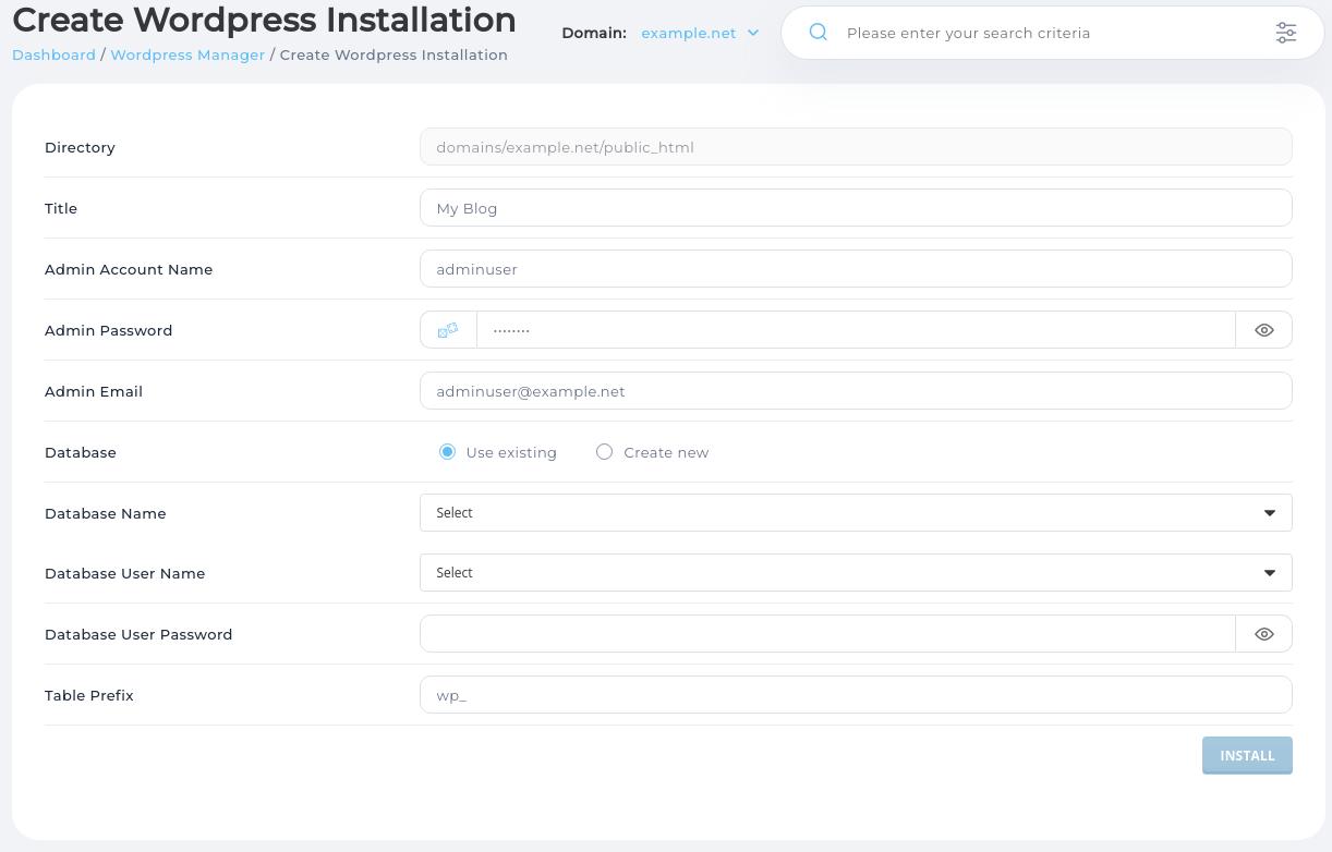 WordPress New Installation WordPress New Installation